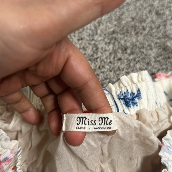 Miss me beige ivory floral mini skirt size large - Picture 8 of 9